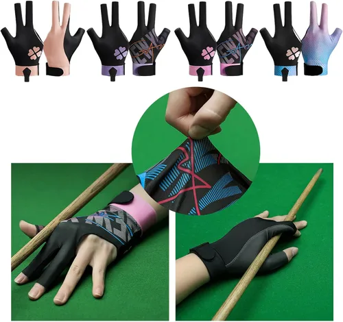 Miniatura 2 de Guante deportivo antideslizante para manos izquierdas, para billar, 3 dedos, para hombre y mujer, 1 unidad