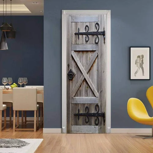 Miniatura 33 de Calcomanías 3D para puerta, murales para despegar y pegar, cocodrilo negro, calcomanías de pared, autoadhesivas, extraíbles, impermeables, de PVC