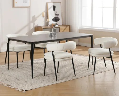 Miniatura 15 de Shunzhi Juego de 2 sillas de comedor modernas de cuero verde tapizadas, cómodas sillas de cocina, sillas auxiliares sin brazos con respaldo abierto