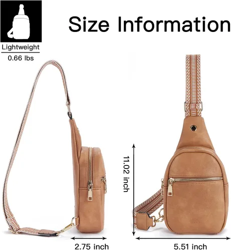 Miniatura 6 de Telena Riñonera pequeña para mujer, de cuero, cangureras, bolsa de pecho para mujer