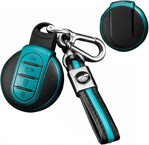 Miniatura 10 de SANRILY Funda de cuero para llave Mini Key Case Shell Key Holder con llavero, Azul