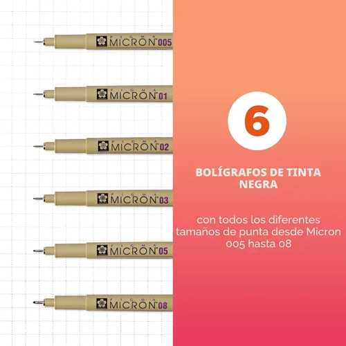 Miniatura 2 de Sakura Pigma Micron - Bolígrafos de punta fina - Tinta negra archivística - Bolígrafos para escritura, dibujo o diario - Tamaños de punta surtidos