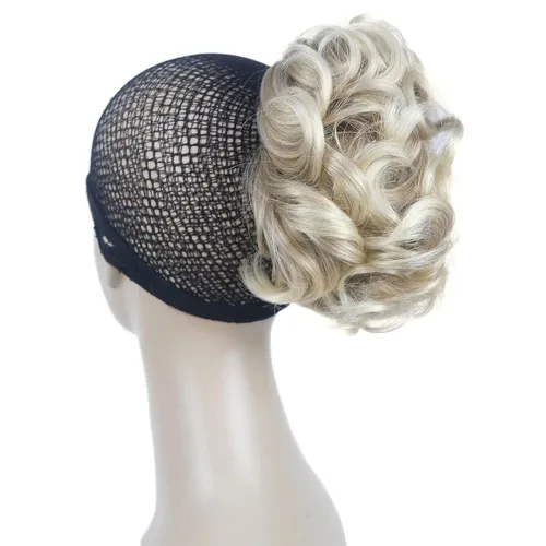 Miniatura 13 de Aimole Extensiones de clip de garra sintética de dama de cola de caballo gris rizado corto (48T)
