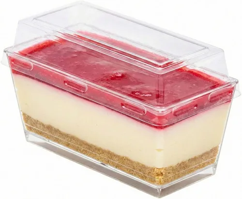 Miniatura 24 de Restaurantware Thermo Tek - Contenedores de postre de 5.3 x 2.6 x 1.8 pulgadas, 100 compartimentos duales transparentes para llevar, con tapa