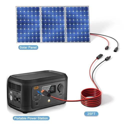 Miniatura 5 de ELFCULB Cable de carga solar 10AWG a XT60i, cable de extensión de panel solar para estación de energía portátil, River 600, generador solar (25 pies)