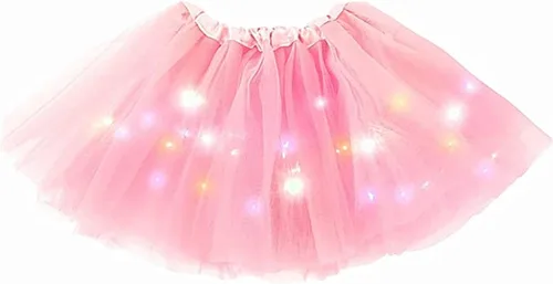 Miniatura 27 de Faldas de tutú LED para mujer, falda de tul con capas para baile de ballet, faldas iluminadas para disfraz de fiesta