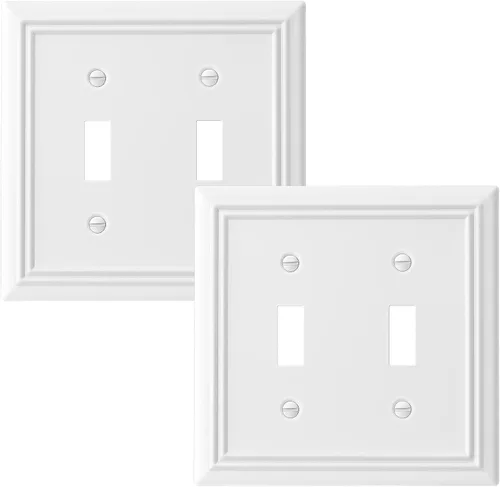 Miniatura 12 de DEWENWILS Paquete de 4 placas de pared de metal, cubierta de interruptor de palanca individual, resistente a la corrosión, níquel cepillado