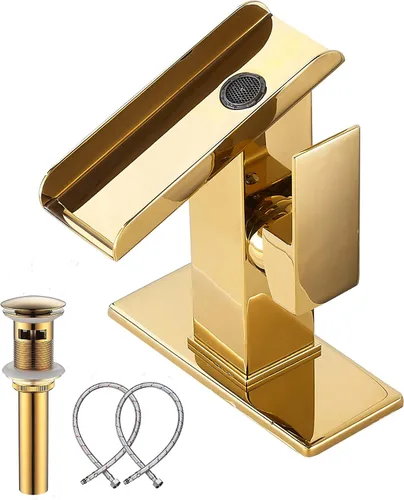 Miniatura 9 de Grifo de Recipiente Negro para Baño Cascada Boquilla Abierta LED Cambio de Color por Temperatura Grifo de Lavabo para Fregadero de Tazón Mango