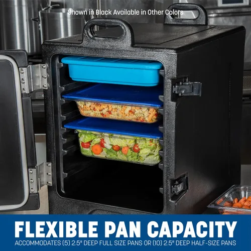 Miniatura 2 de Carlisle FoodService Products Transportador de Bandejas de Alimentos Aislado y Calentador, Carga Frontal con Asas, Capacidad para 5 Bandejas Negro