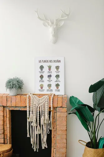 Miniatura 3 de Lienzo decorativo para pared con texto en inglés «What Plants Teach Us en español para salud mental», pinturas de póster positivas, obras de arte