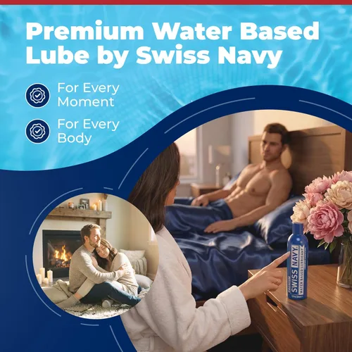 Miniatura 2 de Swiss Navy Lubricante a base de agua de alta calidad, 12 onzas, gel lubricante para hombres, mujeres y parejas, seguro para juguetes, fórmula que