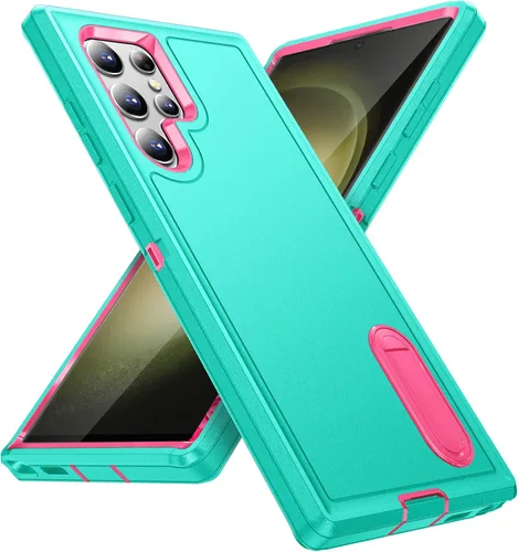 Miniatura 13 de BaHaHoues Funda para Samsung Galaxy S23+ Plus con soporte integrado, a prueba de golpes y caídas de grado militar para Galaxy S23 Plus (rojo/negro)