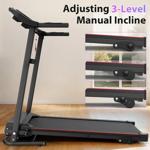 Miniatura 6 de Caminadora plegable, caminadora eléctrica de 2.5 HP para el hogar con Bluetooth e inclinación, portátil, fitness, correr, entrenamiento,