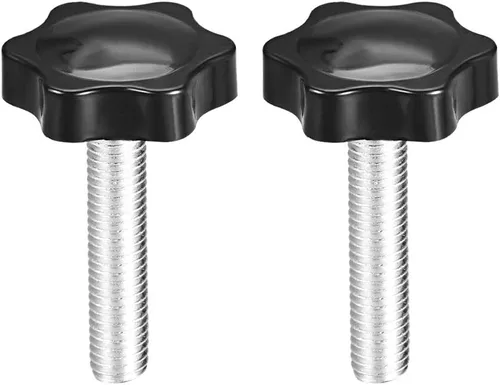 Miniatura 13 de uxcell Perillas de tornillo de sujeción con abrazadera Pomo de estrella M6 x 0.630 in rosca macho 2 piezas