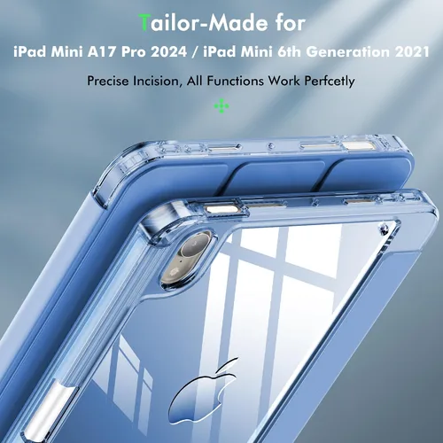 Miniatura 7 de INFILAND Funda para iPad mini 7, iPad mini 7ª (A17 Pro)/6ª generación de 8.3 pulgadas 2024/2021, parte trasera transparente y funda protectora