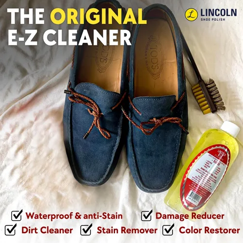 Miniatura 5 de Limpiador de zapatos de tela de nailon, piel, satén, nubuck, ante E-Z, 8 onzas, de Lincoln