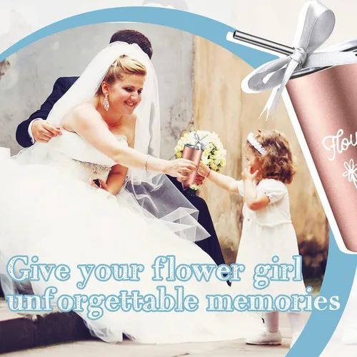 Miniatura 5 de Yungyan Vaso de regalo para niña de las flores, botella de agua con popote, cepillo de limpieza, cinta para propuesta de boda, regalo de fiesta