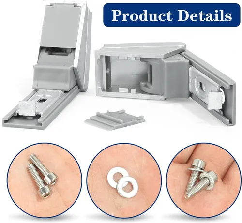 Miniatura 3 de 2 piezas de repuesto de bisagras de refrigerador 9590178 para congelador Liebherr 9590124, 9590190 Juego de bisagras de puerta de acero inoxidable