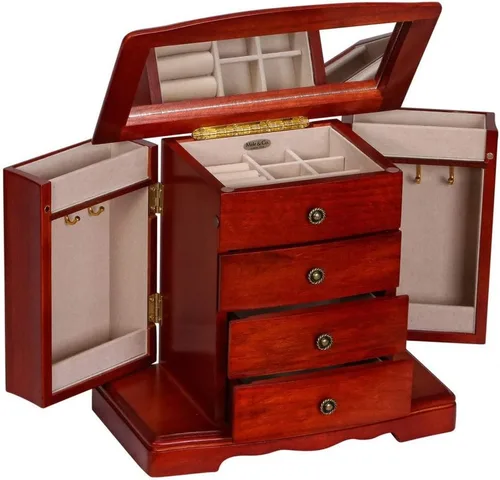 Miniatura 3 de Mele & Co Harmony - Joyero musical de madera personalizable con cajonesgrabados personalizados para mujeres, niñas