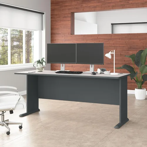 Miniatura 2 de Bush Business Furniture - Serie A 36W Escritorio 36W Negro, Madera Blanco y pizarra