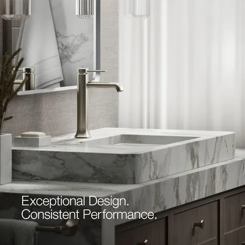 Miniatura 4 de Kohler 27003-4-BN Occasion - Grifo alto para lavabo de baño con una sola manija, 1.2 gpm, níquel cepillado vibrante Vibrant Brushed Nickel