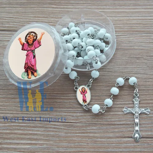 Miniatura 6 de Divino Nino Divino Niño Jesús Perfumado Rosario (12 PCS) Recuerdos de presentacion de 3 años Bautismo Party Favor Baby Jesus (blanco)