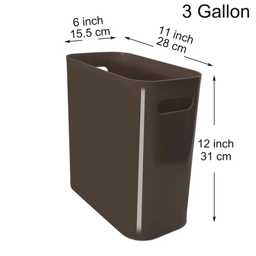 Miniatura 2 de Youngever Paquete de 2 cubos de basura delgados de 3 galones, contenedor de basura de plástico con asas para oficina en casa, sala de estar, sala