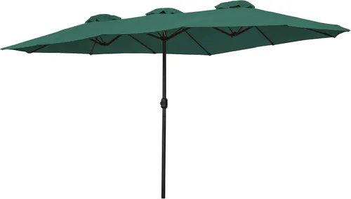 Miniatura 4 de Northlight Sombrilla de mercado para patio al aire libre de 15 pies con manivela, color verde