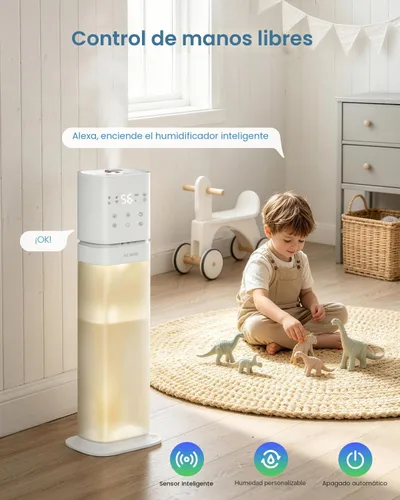 Miniatura 4 de Humidificadores para dormitorio de 2.1 galones/8 litros, humidificador inteligente para habitaciones grandes, humidificadores de niebla fría