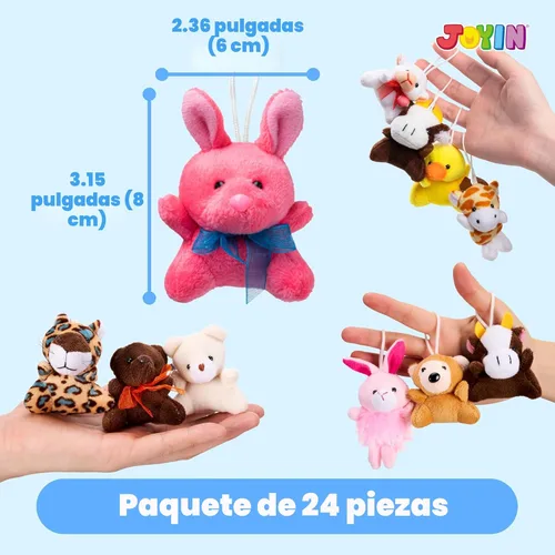 Miniatura 3 de Joyin - Juego de 24 mini juguetes de peluche de animales pequeños surtidos (24 unidades de 3 pulgadas cada una), llaveros de animales para decorar