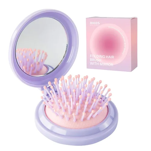 Miniatura 15 de RHOS Mini cepillo de cabello para mujeres, hombres y niños, cepillo de cabello tamaño viaje para bolso, bolsillo, mochila, pequeño cepillo de paleta