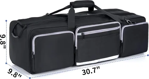 Miniatura 2 de IBVIVIC Bolsa para trípode, 30.7 pulgadas, funda de transporte de trípode resistente con divisor acolchado, bolsa de soporte de luz con doble