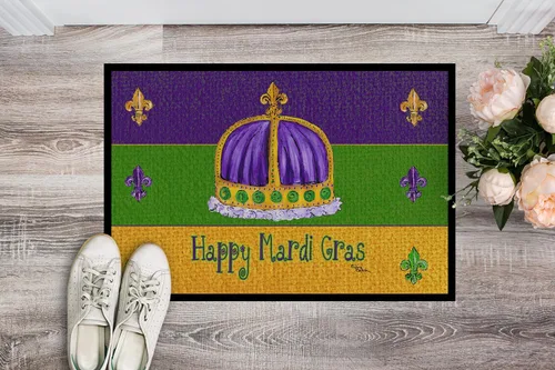 Miniatura 2 de Caroline's Treasures 8385MAT - Tapete de Mardi Gras de 18 x 27 pulgadas, para interiores y exteriores, para entrada, antideslizante, lavable