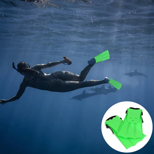Miniatura 6 de Zerodeko Aletas de natación de goma para adultos, aletas de entrenamiento antideslizantes de hoja corta para natación, esnórquel, buceo
