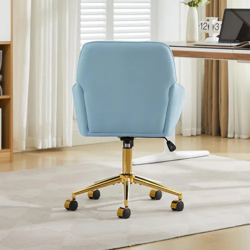 Miniatura 6 de Silla de escritorio de terciopelo para oficina en casa, moderna y bonita silla de trabajo para computadora con respaldo, silla de tocador tapizada