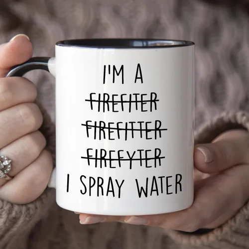 Miniatura 3 de YouNique Designs Taza de bombero, 11 onzas, regalos de bombero para hombres y mujeres, divertida taza de bombero, regalo de broma de graduación