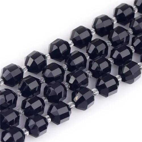 Miniatura 7 de JOE FOREMAN Cuentas de cristal facetadas a mano de ágata negra natural de 0.315 pulgadas (0.315 in), piedra de energía curativa para hacer joyas