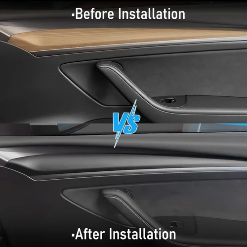 Miniatura 2 de Cubierta de salpicadero y panel de moldura de puerta delantera compatible con Tesla Modelo Y (2019-2023) Modelo 3 (2021-2023), cubierta
