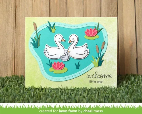 Miniatura 5 de Lawn Fawn Swan Soiree - Juego de sellos transparentes de 4 x 6 pulgadas y juego de troqueles personalizados a juego (LF2219, LF2220), paquete de 2