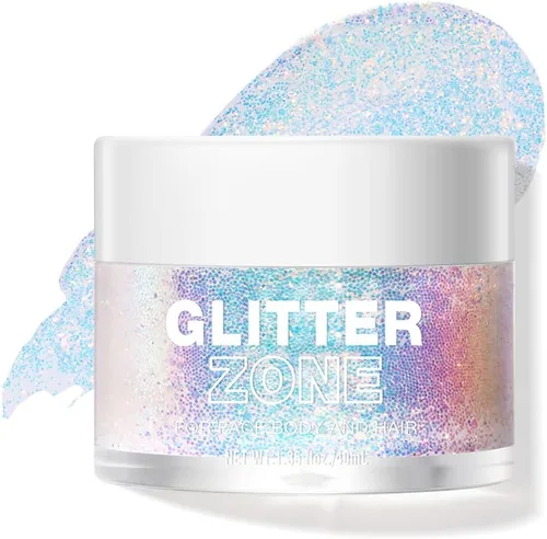 Miniatura 14 de LANGMANNI Gel holográfico con purpurina para el cuerpo, la cara, el cabello y los labios. Gel con purpurina que cambia de color bajo la luz. Vegano