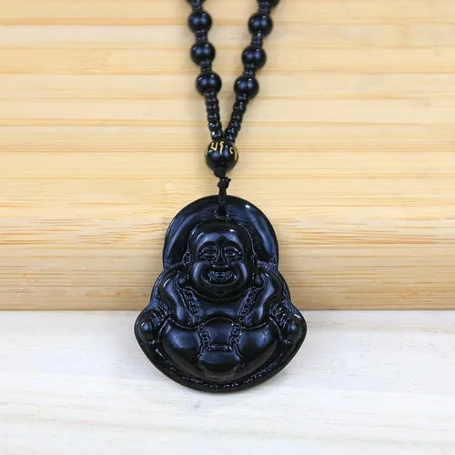 Miniatura 2 de Collar de Buda para mujer, para hombre, collar con colgante de jade de Buda que se ríe, delicado y lindo regalo de joyería de moda