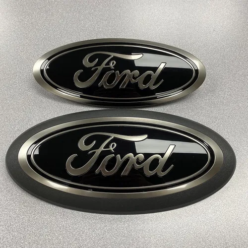 Insignias ovaladas para parrilla y portón trasero Ford F-150 negro ahumado 18-20 sin cámara frontal