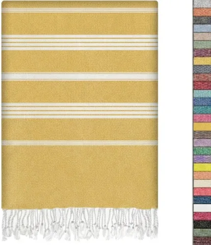 Miniatura 18 de EPHESUS TOWELS Toalla de playa turca de gran tamaño de 38 x 70 pulgadas, diseño sultán, toalla turca para playa, baño, piscina, gimnasio, yoga