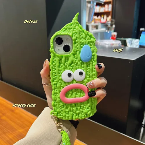 Miniatura 2 de Fundas para Celular Kawaii Compatibles con iPhone 13 Pro Max, Linda Funda de Silicona Blanda 3D de Dibujos Animados de Pera de Balsámico con Estuche