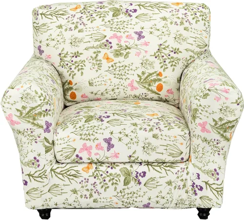 Miniatura 23 de CRFATOP Fundas elásticas para sillón de 2 plazas suaves con diseño floral para perros, fundas elásticas para sillón de 1 plaza, fundas lavables