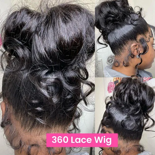 Miniatura 6 de Pelucas de cabello humano con encaje frontal 360 con cabello de bebé, pelucas de encaje frontal HD, densidad del 200%, pelucas de encaje frontal 360