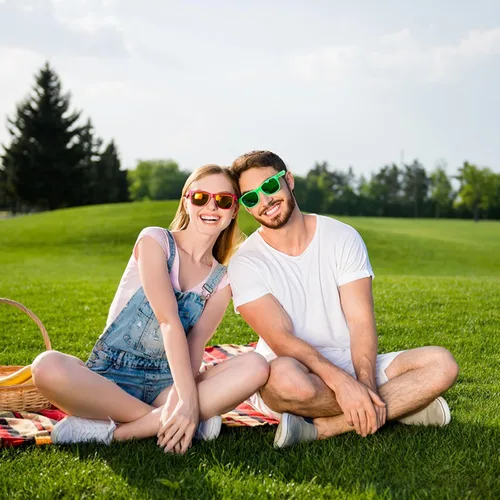Miniatura 57 de Suministros para regalos de fiesta de colores neón Paquete de 8 gafas de sol unisex