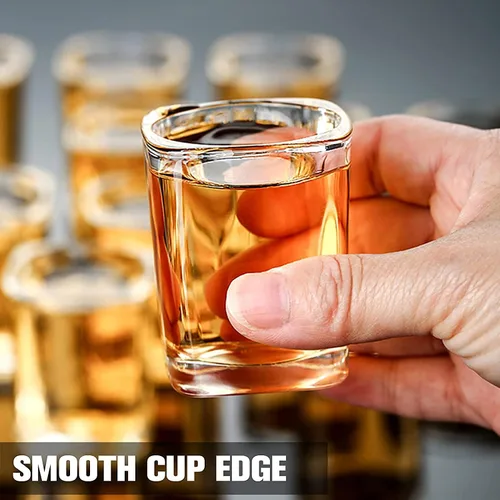 Miniatura 5 de Paquete de 30 Vasos de Chupito de Base Pesada al Por Mayor, Juego de Vasos de Chupito Cuadrados de 2.2 oz, Vaso de Chupito de Espresso Transparente