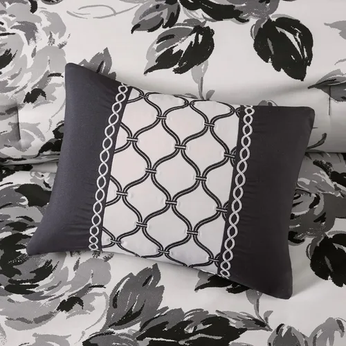 Miniatura 4 de Intelligent Design - Juego de edredón reversible, con estampado floral botánico, ultra suave, cepillado, con buen relleno de plumón natural, Dorsey