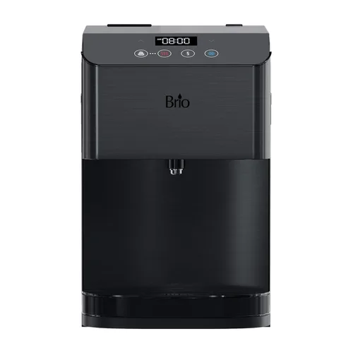 Brio Moderna - Dispensador de agua autolimpiante para encimera, sin botella, con filtro de agua de 3 etapas y kit de instalación, dispensador de